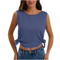 thumbnail image 1 of Kaemgyyd Workout Tank Tops for Women Soft Loose Fit Sleeveless Tshirts Casual Crew Neck Side Tie Knot Running Yoga Tee Outfits, 1 of 7