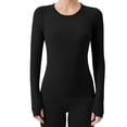 thumbnail image 1 of Kaemgyyd Workout Tops for Women Breathable Long Sleeve Running Yoga T-Shirts Stretchy Crew Neck Slim Fit Tee with Thumb Holes, 1 of 3