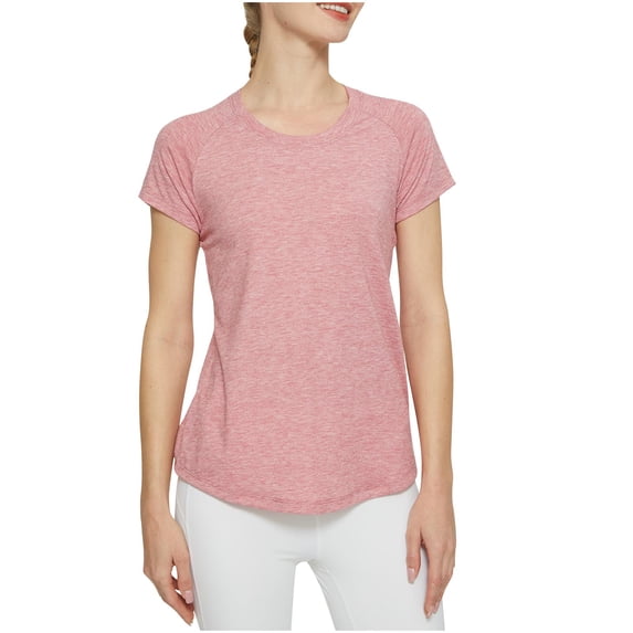 Kaemgyyd Workout Tops for Women Breathable Loose Solid Crew Neck Yoga T Shirts Short Sleeve Running Gym Athletic Tee Clothes