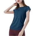 thumbnail image 1 of Kaemgyyd Women's Short Sleeve Shirts Casual Stripes V Neck Summer Tops Trendy Blouses Cute T-Shirts Outfits Clothes, 1 of 7