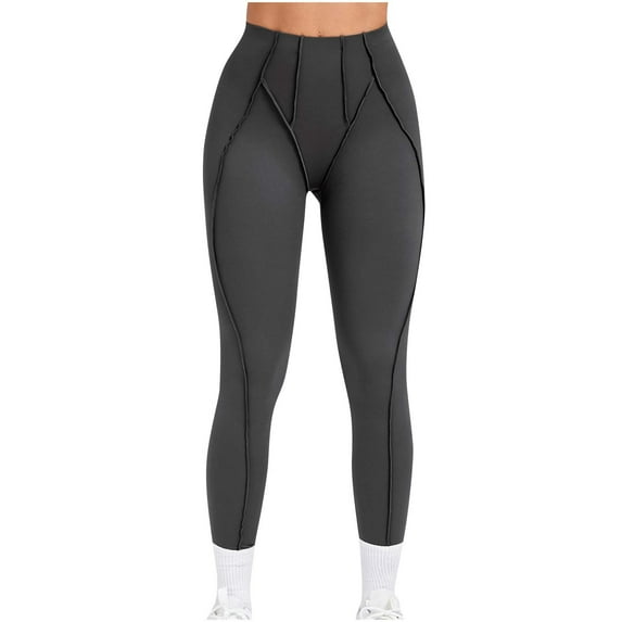 Kaemgyyd Yoga Leggings for Women Trendy High Waisted Slim Stretch Pants Workout Running Athletic No See Through Tights