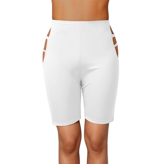 Kaemgyyd Yoga Shorts for Women Soft Comfy High Waist Hollow out Biker Shorts Trendy Stretch Butt Lifting Athletic Workout Shorts