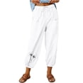 thumbnail image 1 of Kaemgyyd Capri Pants for Women Drawstring Lounge Baggy Trousers Cinch Bottom Lantern Pants with Pockets, 1 of 3