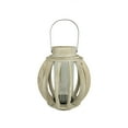 thumbnail image 1 of Kaemingk 14.75" Seaside Treasures Rustic Chic Drift Wood Sphere and Glass Hurricane Pillar Candle, 1 of 4