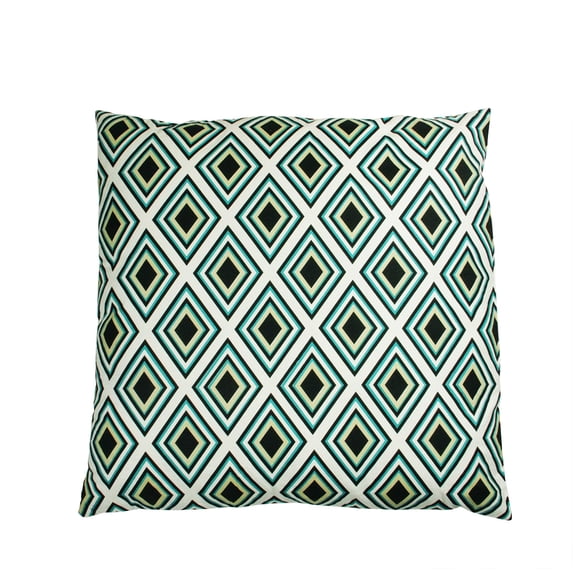 Kaemingk 30" Square Diamond Pattern Indoor Throw Floor Pillow - Blue/Black