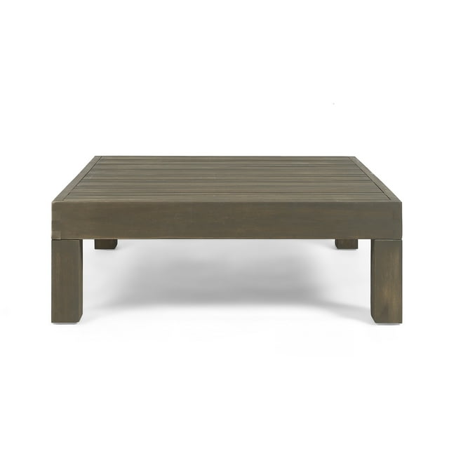 Kaena Acacia Wood Outdoor Coffee Table, Gray