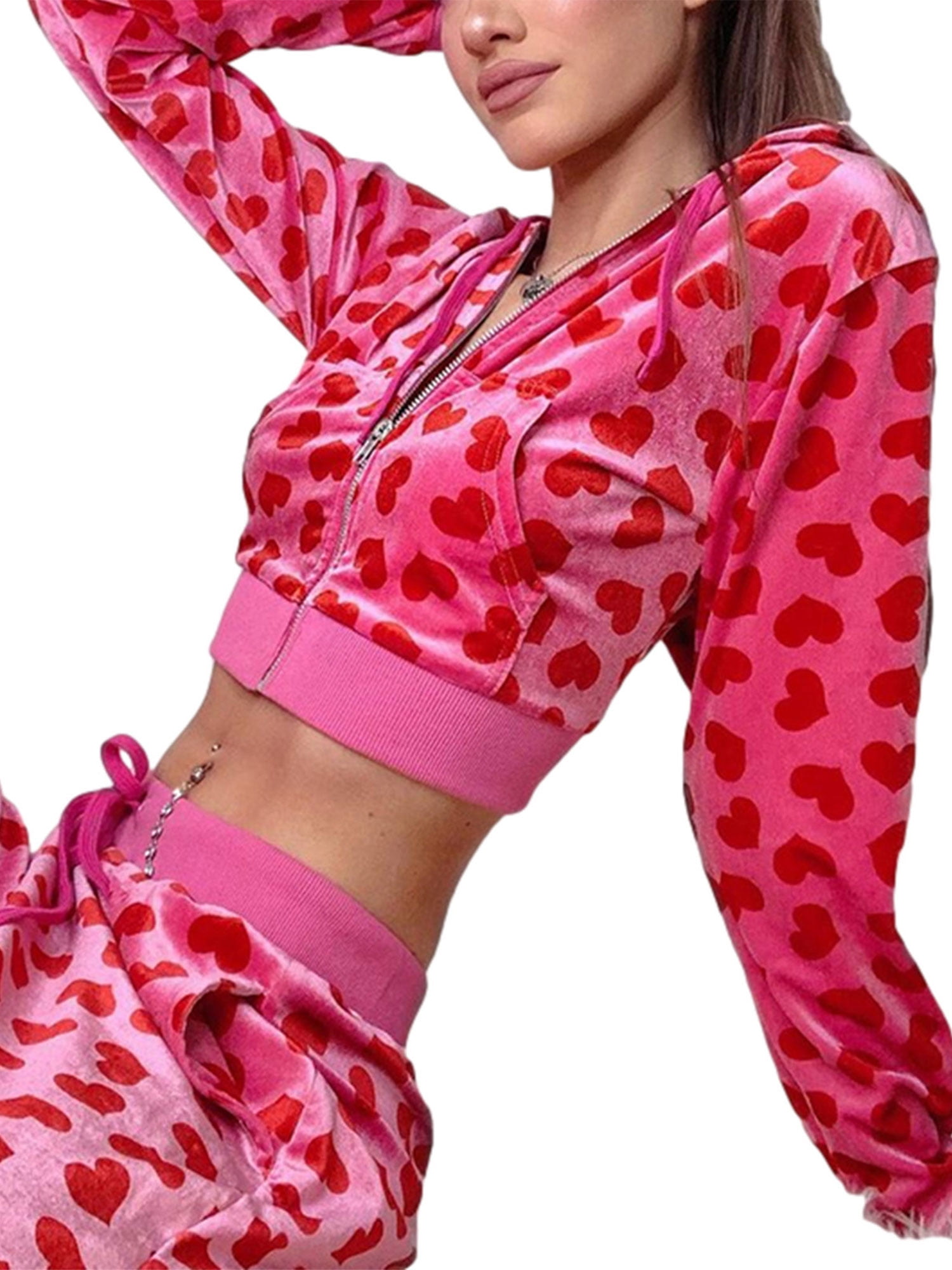 Pink heart velour jacket new arrivals