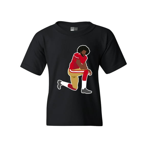 Kaepernick 7 Kneel Stand Football Protest Front Back DT Youth Kids T-Shirt Tee