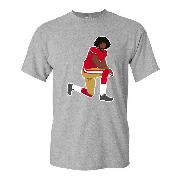 Kaepernick 7 Kneel Stand Football Protest Kap Front & Back DT Adult T-Shirt Tee