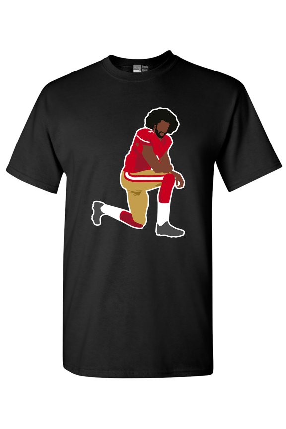 Kaepernick 7 Kneel Stand Football Protest Kap Front & Back DT Adult T-Shirt Tee