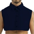 thumbnail image 1 of Kaerm Fake Collar Detachable Dickey Collar Blouse for Men Half Shirt Faux False Collar Joker Shirt Decorative Collar Navy Blue 41, 1 of 6