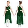thumbnail image 1 of Kaerm Girl's Ballet Dance Gymnastics Leotard Dress Latin Jazz Performance High-Low Skirt Lyrical Dancewear Green 8, 1 of 6