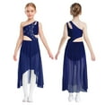 thumbnail image 1 of Kaerm Girl's Ballet Dance Gymnastics Leotard Dress Latin Jazz Performance High-Low Skirt Lyrical Dancewear Navy Blue 16, 1 of 6