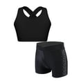 thumbnail image 1 of Kaerm Girls 2 Pcs Racer Back Top And Booty Shorts Athletic Workout Outfits Gymnastics Activewear Black 16, 1 of 7