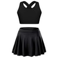 thumbnail image 1 of Kaerm Girls 2 Piece Tennis Golf Sports Outfit Sleeveless U Neck Tank Top with Pleated Skort Skirt Set Black 10, 1 of 6