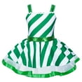 thumbnail image 1 of Kaerm Girls Candy Cane Striped Christmas Party Dance Costume Ballet Dance Leotard Tutu Dress Green 2, 1 of 8