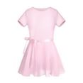thumbnail image 1 of Kaerm Girls Dance Dress Short Sleeves Ballet Dancing Gymnastics Leotard with Chiffon Tied Skirt Outfit Pink 10-12, 1 of 7