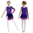 thumbnail image 1 of Kaerm Girls Rhinestones Figure Ice Skating Dress Shiny Gymnastic Ballet Dance Tutu Leotards Dress Dancewear Purple 14, 1 of 7