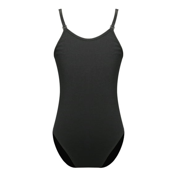 Kaerm Girls Seamless Camisole Undergarment Leotard Bodysuits for Ballet Dance Gymnastics Black 11-12