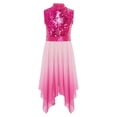 thumbnail image 1 of Kaerm Girls Sequin Praise Dance Dress Sleeveless Church Worship Liturgical Dancewear Hot Pink 6, 1 of 7