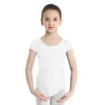 thumbnail image 1 of Kaerm Girls Short Sleeves Floral Lace Bowtie Back Ballet Dance Gymnastics Leotard Bodysuit Dancewear White 12-14, 1 of 8