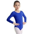 thumbnail image 1 of Kaerm Girls' Team Basic Long Sleeve Leotard Gymnastics Ballet Dance Bodysuits for Toddler Kids Dark Blue 6, 1 of 8