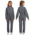 thumbnail image 1 of Kaerm Girls Zipper Front Coverall Stand Collar Flight Suit Mechanic Jumpsuit Halloween Costume 5-16 Years Gray 14, 1 of 6
