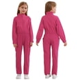 thumbnail image 1 of Kaerm Girls Zipper Front Coverall Stand Collar Flight Suit Mechanic Jumpsuit Halloween Costume 5-16 Years Hot Pink 6, 1 of 6