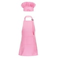 thumbnail image 1 of Kaerm Kids Apron and Chef Hat Set Cook Adjustable Bib Apron with Packet Hat Outfit for Kitchen Pink M, 1 of 7