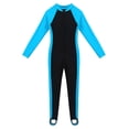thumbnail image 1 of Kaerm Kids Girls Boys Long Sleeve Sunsuit Wetsuit Sun Protection Rash Guard One Piece Swimsuit Lake Blue 9-10, 1 of 7