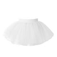 thumbnail image 1 of Kaerm Kids Girls Elastic Waist Dance Tutu Mesh Skirt Solid Color Four Layer Skirt for Ballet Latin White L, 1 of 5