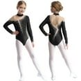 thumbnail image 1 of Kaerm Kids Girls Gymnastics Ballet Dance Leotard Sparkly Jumpsuit Biketard Long Sleeve Bodysuit Unitard Black 12, 1 of 6