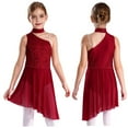 thumbnail image 1 of Kaerm Kids Girls Lyrical Dance Dress Sleeveless Hater Ballet Latin Leotard Figure Skating Dress Modern Dancewear Burgundy 6, 1 of 7