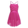 thumbnail image 1 of Kaerm Kids Girls Lyrical Latin Dress Dance Costume Glittery Mesh Camisole Skirt Ballet Leotard Dress Rose 6, 1 of 8
