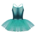 thumbnail image 1 of Kaerm Kids Girls Mermaid Fish Scale Camisole Sequins Tutu Skirts Ballet Dance Gymnastics Leotard Lake_Blue 4, 1 of 8
