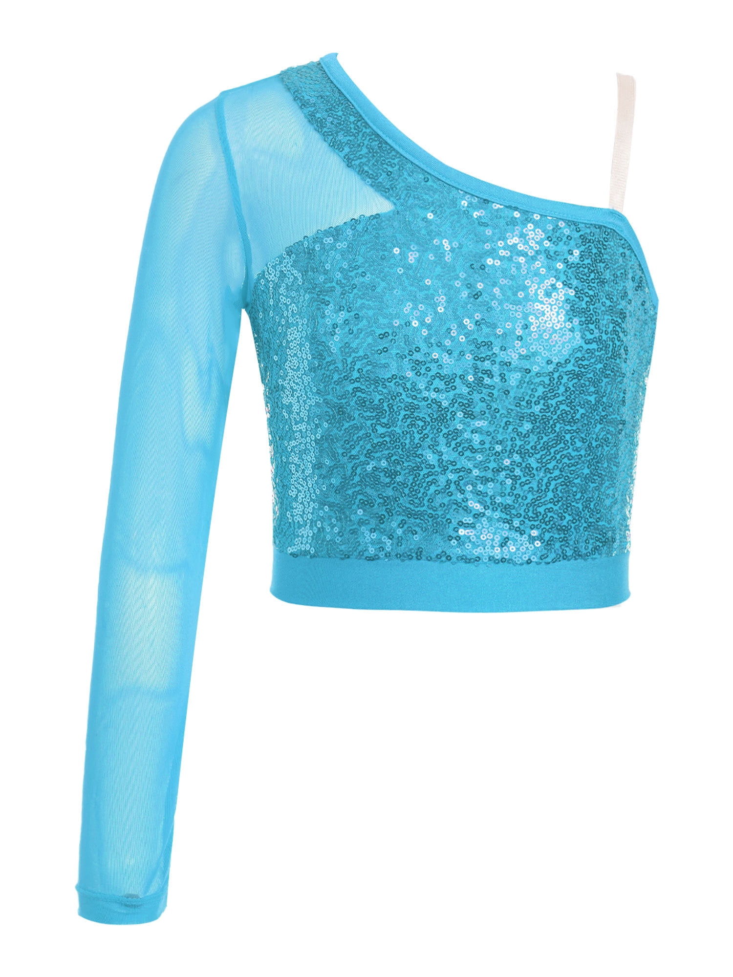 sheer long sleeve dance top