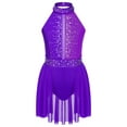 thumbnail image 1 of Kaerm Kids Girls Rhinestones Figure Ice Skating Dress Sleeveless Ballet Dance Gymnastic Tutu Leotard Purple 6, 1 of 7
