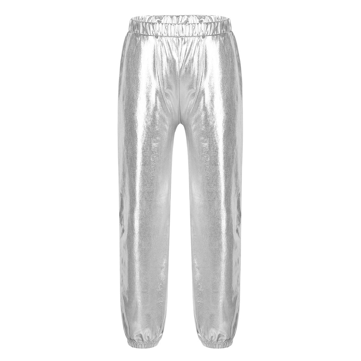 Crop Top Lucido Metallizzato Per Ragazze - Costume Hip Hop Jazz Danza