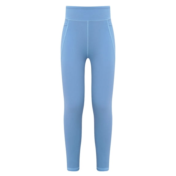 Kaerm Kids Yoga Gymnastics Pants Dance Ballet Leggings Girls Compression Jogger Sweatpants with Sky Blue 150