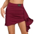 thumbnail image 1 of Kaerm Latin Dance Dress for Women Ruched Side Irregular Swing Skirt Ballroom Samba Tango Salsa Dance Burgundy XXL, 1 of 7
