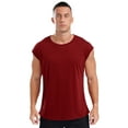 thumbnail image 1 of Kaerm Men Fashion Sleeveless T-shirts Basic Slim Fit Tank Top Solid Color Soft Sport Vest Burgundy 4XL, 1 of 7