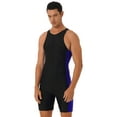 thumbnail image 1 of Kaerm Mens One Piece Swimsuit UPF 50+ Top Sun Protection Bodysuit Beach Swimwear Rash Guard Unitard Black&Blue S, 1 of 7