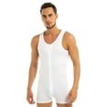 thumbnail image 1 of Kaerm Mens Wrestling Singlet Leotard Bodysuit One Piece Vest Jumpsuit Romper Pajamas Nightwear White XL, 1 of 7