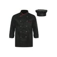 thumbnail image 1 of Kaerm Short/Long Sleeve Chef Coat for Men Women Double-Breasted Chef Jacket Cook Shirt Workwear Black Long Sleeve XXL, 1 of 6