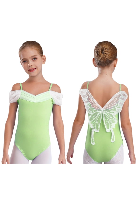 Toddler Girls Ballet Dance Leotard Seamless Undergarment Classic Bodysuit One Piece Gymnastics Camisole Green 120