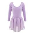 thumbnail image 1 of Kaerm Toddler Girls Long Sleeve Ballet Skirted Leotards Dance Dresses Tutu Ballerina Outfit Lavender 8-10, 1 of 7