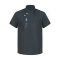 thumbnail image 1 of Kaerm Unisex Embroidery Chef Coat Short Sleeve Chef Jacket Kitchen Restaurant Uniform Waiter Work Top Grey L, 1 of 8