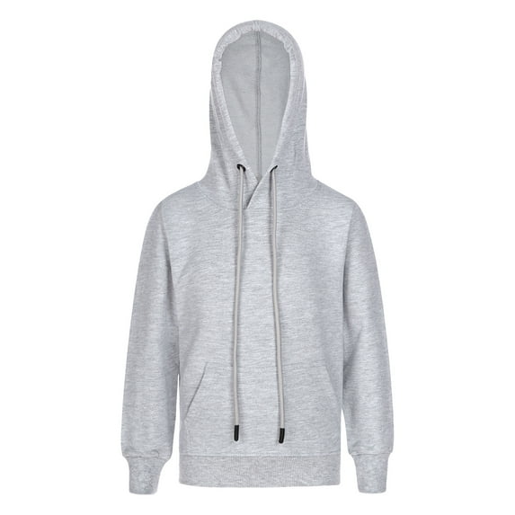 Kaerm Unisex Hooded Sweatshirt for Boys Girls Pull On Hoodies Drawstring Pullover Top Hoody Casual Grey 150