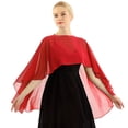 thumbnail image 1 of Kaerm Women Chiffon Capes Soft Shawls and Wraps Capelets for Evening Dress Wedding Capes Cover Up Red One Size, 1 of 8