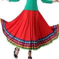 thumbnail image 1 of Kaerm Women Folklorico Dance Skirts Spanish Swing Skirt Mexican Flamenco Folk Dance Performance Red 87cm XL, 1 of 5